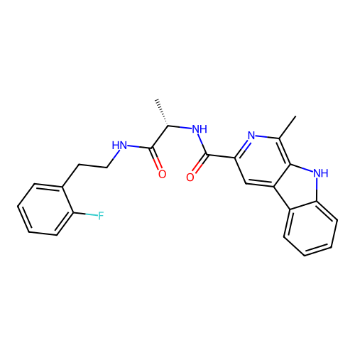 (S)-N-(1-((2-fluorophenethyl)amino)-1-oxopropan-2-yl)-1-methyl-9H-pyrido[3,4-b]indole-3-carboxamide structure