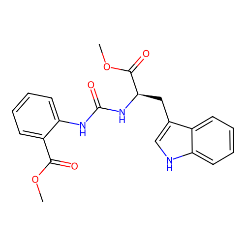 (R)-methyl 2-(3-(3-(1H-indol-3-yl)-1-methoxy-1-oxopropan-2-yl)ureido)benzoate structure