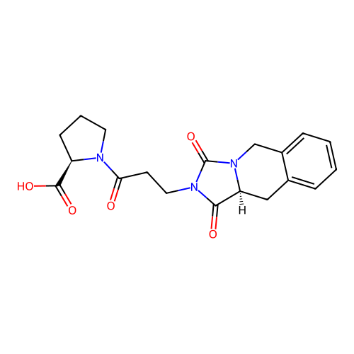 (2R)-1-[3-[(10aS)-1,3-dioxo-10,10a-dihydro-5H-imidazo[1,5-b]isoquinolin-2-yl]propanoyl]pyrrolidine-2-carboxylic acid structure