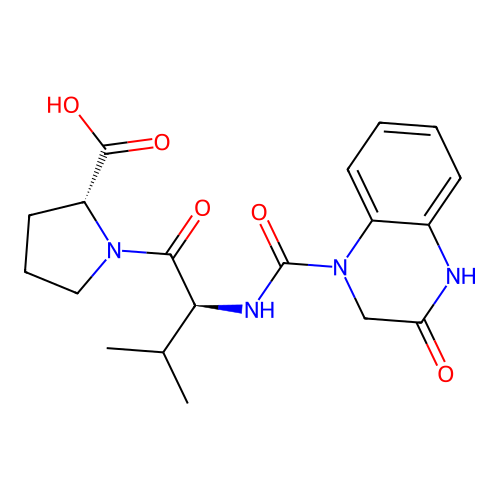 N-[(3-hydroxyquinoxalin-1(2H)-yl)carbonyl]-L-valyl-D-proline structure