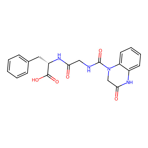 (2R)-2-[[2-[(3-oxo2,4-dihydroquinoxaline-1-carbonyl)amino]acetyl]amino]-3-phenyl-propanoic Acid structure