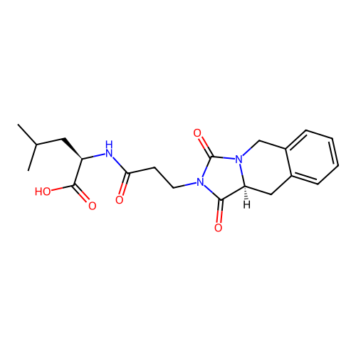 (2R)-2-[3-[(10aS)-1,3-dioxo-10,10a-dihydro-5H-imidazo[1,5-b]isoquinolin-2-yl]propanoylamino]-4-methylpentanoic acid structure