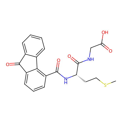 N-[(9-oxo-9H-fluoren-4-yl)carbonyl]-L-methionylglycine structure