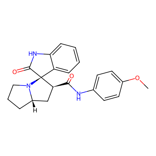 (2'S,3R,7a'S)-N-(4-methoxyphenyl)-2-oxo-1',2',5',6',7',7a'-hexahydrospiro[indoline-3,3'-pyrrolizine]-2'-carboxamide structure