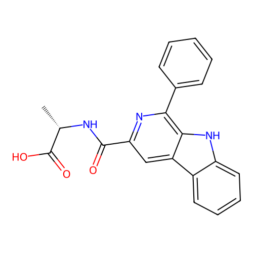 N-[(1-phenyl-9H-beta-carbolin-3-yl)carbonyl]-L-alanine structure