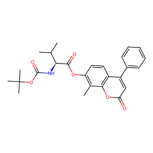 (S)-8-methyl-2-oxo-4-phenyl-2H-chromen-7-yl 2-((tert-butoxycarbonyl)amino)-3-methylbutanoate structure