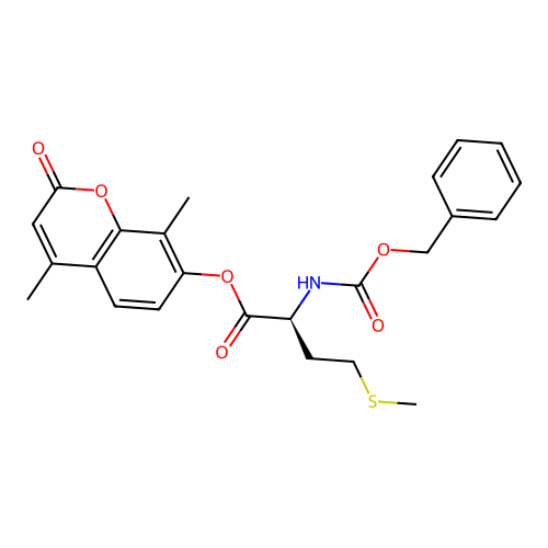 (S)-4,8-dimethyl-2-oxo-2H-chromen-7-yl 2-(((benzyloxy)carbonyl)amino)-4-(methylthio)butanoate structure