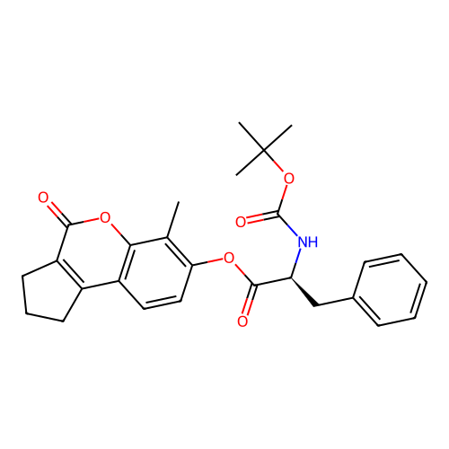 (S)-6-methyl-4-oxo-1,2,3,4-tetrahydrocyclopenta[c]chromen-7-yl 2-((tert-butoxycarbonyl)amino)-3-phenylpropanoate structure