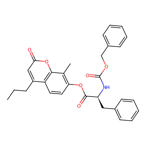 (S)-8-methyl-2-oxo-4-propyl-2H-chromen-7-yl 2-(((benzyloxy)carbonyl)amino)-3-phenylpropanoate structure