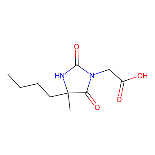 2-(4-Butyl-4-methyl-2,5-dioxoimidazolidin-1-yl)acetic acid structure