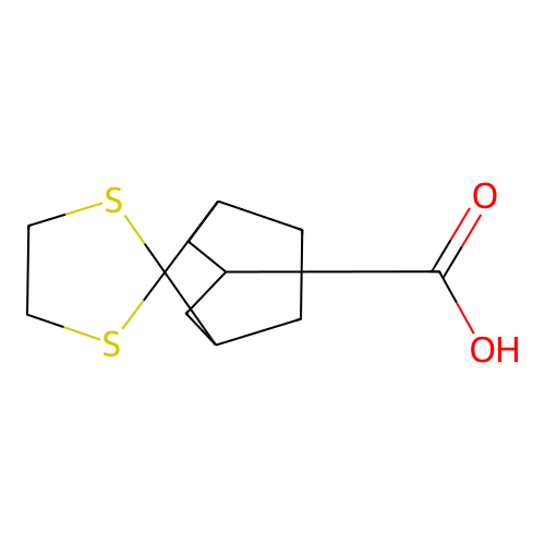 Spiro[bicyclo[3.2.1]octane-8,2'-[1,3]dithiolane]-3-carboxylic acid structure