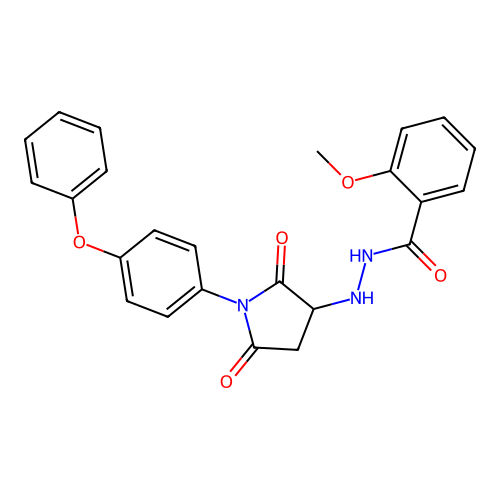 N'-[2,5-dioxo-1-(4-phenoxyphenyl)pyrrolidin-3-yl]-2-methoxybenzohydrazide structure