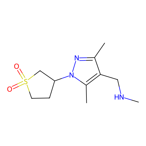3-{3,5-dimethyl-4-[(methylamino)methyl]-1H-pyrazol-1-yl}-1lambda6-thiolane-1,1-dione structure