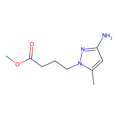 Methyl 4-(3-amino-5-methylpyrazolyl)butanoate structure