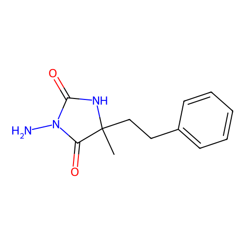 3-Amino-5-methyl-5-(2-phenylethyl)imidazolidine-2,4-dione structure