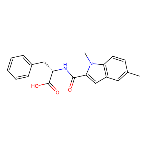 N-[(1,5-dimethyl-1H-indol-2-yl)carbonyl]-L-phenylalanine structure