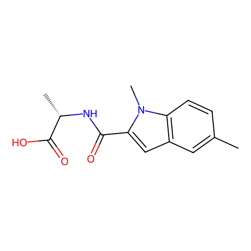 N-[(1,5-dimethyl-1H-indol-2-yl)carbonyl]-L-alanine structure