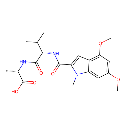 N-[(4,6-dimethoxy-1-methyl-1H-indol-2-yl)carbonyl]-L-valyl-L-alanine structure