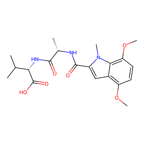N-[(4,7-dimethoxy-1-methyl-1H-indol-2-yl)carbonyl]-L-alanyl-L-valine structure