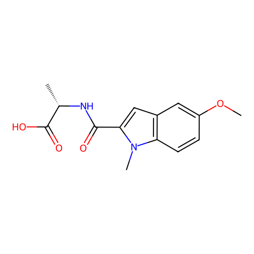 N-[(5-methoxy-1-methyl-1H-indol-2-yl)carbonyl]-L-alanine structure
