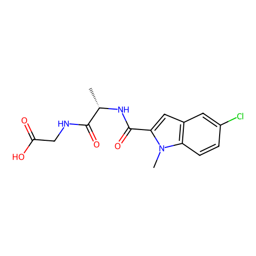 N-[(5-chloro-1-methyl-1H-indol-2-yl)carbonyl]-L-alanylglycine structure