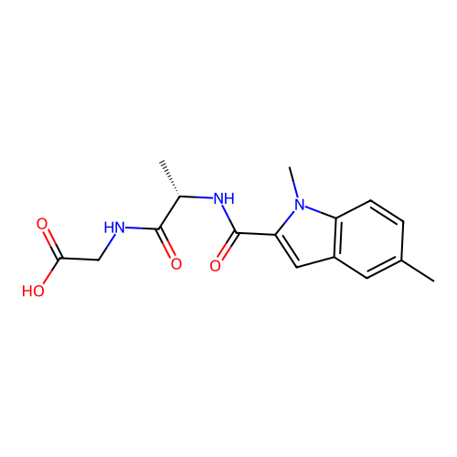 N-[(1,5-dimethyl-1H-indol-2-yl)carbonyl]-L-alanylglycine structure