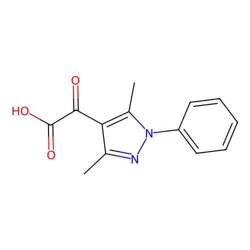 2-(3,5-dimethyl-1-phenyl-1H-pyrazol-4-yl)-2-oxoacetic acid structure