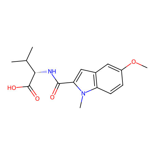 N-[(5-methoxy-1-methyl-1H-indol-2-yl)carbonyl]-L-valine structure