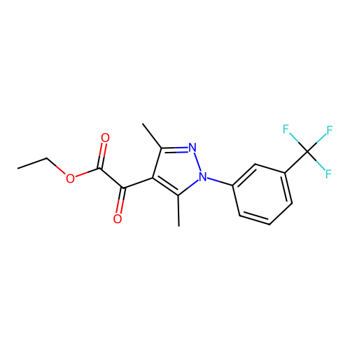 ethyl 2-{3,5-dimethyl-1-[3-(trifluoromethyl)phenyl]-1H-pyrazol-4-yl}-2-oxoacetate structure
