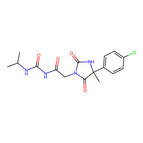 4-(4-Chlorophenyl)-4-methyl-N-[[(1-methylethyl)amino]carbonyl]-2,5-dioxo-1-imidazolidineacetamide structure