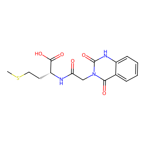 (R)-2-(2-(2,4-dioxo-1,2-dihydroquinazolin-3(4H)-yl)acetamido)-4-(methylthio)butanoic acid structure
