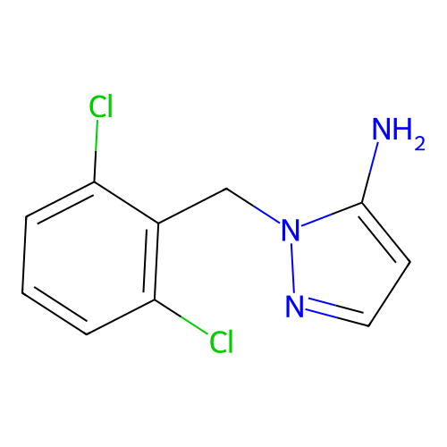 1-((2,6-dichlorophenyl)methyl)-1H-pyrazol-5-amine structure