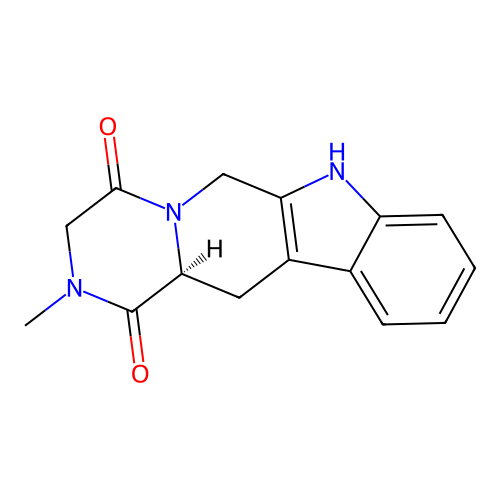 (12aS)-2-methyl-2,3,6,7,12,12a-hexahydropyrazino[1',2':1,6]pyrido[3,4-b]indole-1,4-dione structure