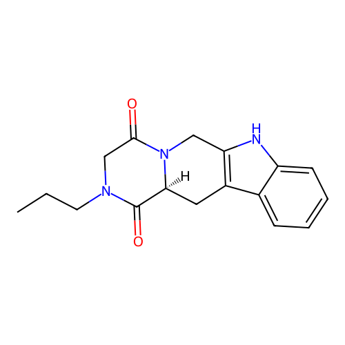 (12aS)-2-propyl-2,3,6,7,12,12a-hexahydropyrazino[1',2':1,6]pyrido[3,4-b]indole-1,4-dione structure