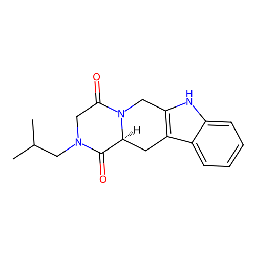 (12aS)-2-isobutyl-6,7,12,12a-tetrahydro-3H-pyrazino[1,2-b]-carboline-1,4-quinone structure