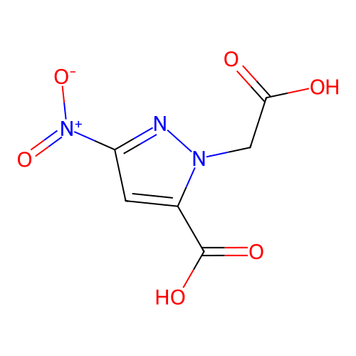 1-(carboxymethyl)-3-nitro-1H-pyrazole-5-carboxylic acid structure