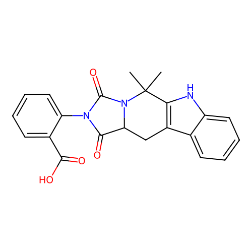 2-(5,5-dimethyl-1,3-dioxo-11,11a-dihydro-1H-imidazo[1',5':1,6]pyrido[3,4-b]indol-2(3H,5H,6H)-yl)benzoic acid structure