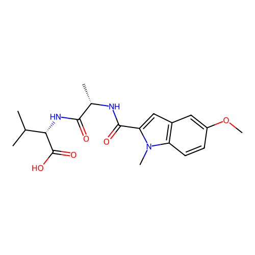 N-[(5-methoxy-1-methyl-1H-indol-2-yl)carbonyl]-L-alanyl-L-valine structure