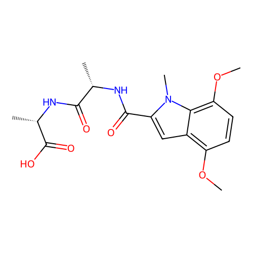 N-[(4,7-dimethoxy-1-methyl-1H-indol-2-yl)carbonyl]-L-alanyl-L-alanine structure