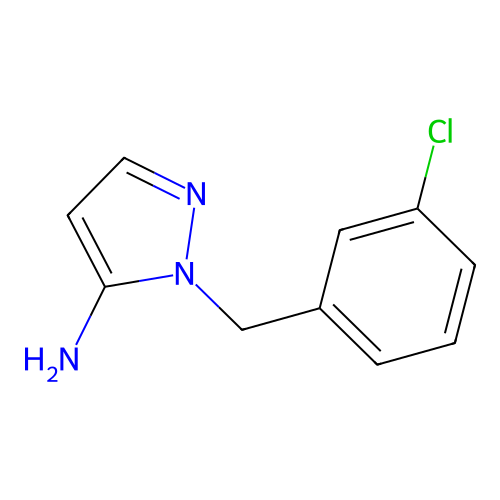 1-[(3-chlorophenyl)methyl]-1H-pyrazol-5-amine structure
