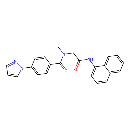 N-Methyl-N-[2-(1-naphthalenylamino)-2-oxoethyl]-4-(1H-pyrazol-1-yl)benzamide structure