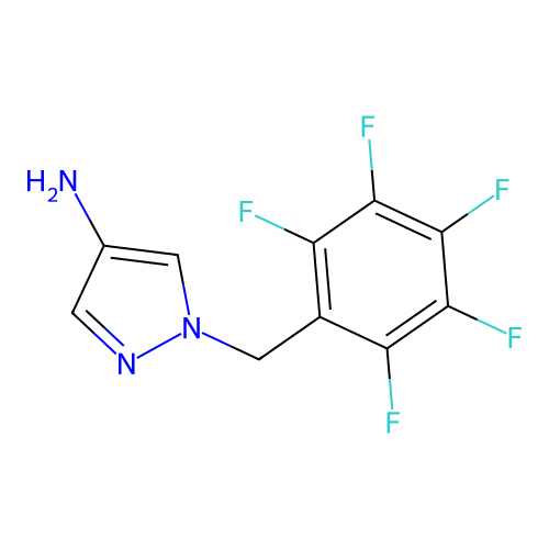 1-((perfluorophenyl)methyl)-1H-pyrazol-4-amine structure