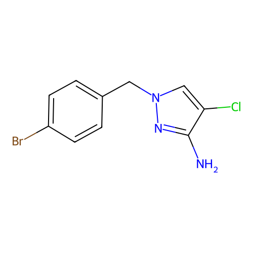 1-[(4-Bromophenyl)methyl]-4-chloro-1H-pyrazol-3-amine structure