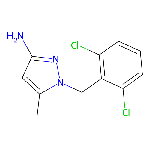 1-[(2,6-dichlorophenyl)methyl]-5-methyl-1H-pyrazol-3-amine structure
