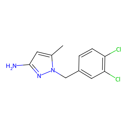 1-[(3,4-dichlorophenyl)methyl]-5-methyl-1H-pyrazol-3-amine structure