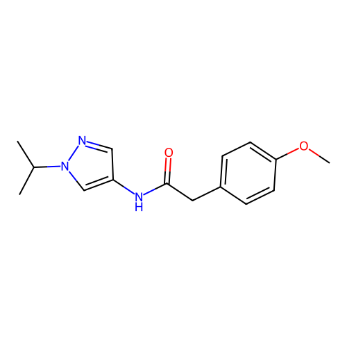 2-(4-methoxyphenyl)-N-(1-propan-2-ylpyrazol-4-yl)acetamide structure