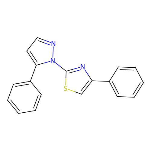 4-phenyl-2-(5-phenyl-1H-pyrazol-1-yl)-1,3-thiazole structure