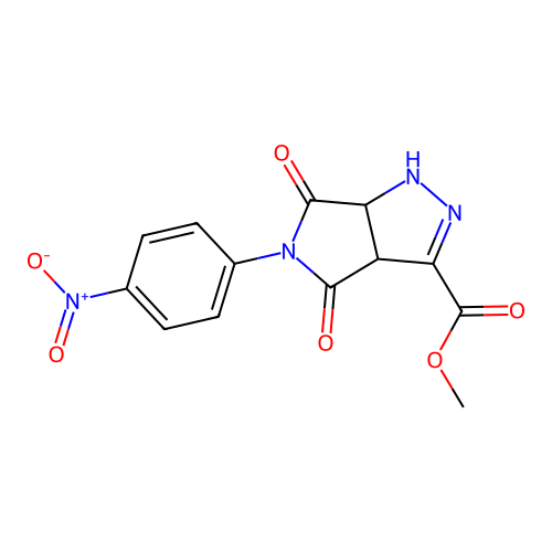 methyl 5-(4-nitrophenyl)-4,6-dioxo-1,3a,4,5,6,6a-hexahydropyrrolo[3,4-c]pyrazole-3-carboxylate structure