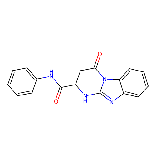 4-oxo-N-phenyl-1,2,3,4-tetrahydropyrimido[1,2-a]benzimidazole-2-carboxamide structure