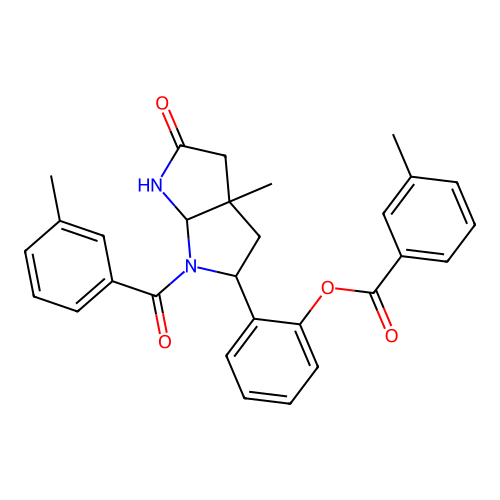 [2-[(3Ar)-3a-methyl-1-(3-methylbenzoyl)-5-oxo-3,4,6,6a-tetrahydro-2H-pyrrolo[2,3-b]pyrrol-2-yl]phenyl] 3-methylbenzoate structure
